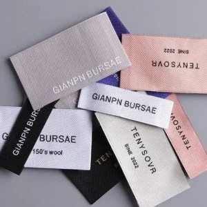 Custom Taffeta Damask Woven Labels