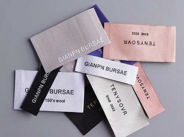 Custom Taffeta Damask Woven Labels